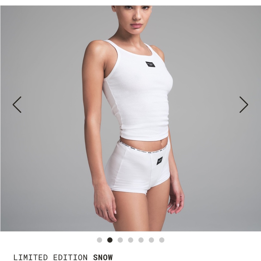 DOLCE & GABBANA X SKIMS COTTON RIB SCOOP TANK in white size small new SOLD OUT